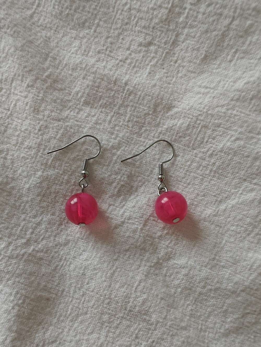 Pink Bead Drop Earrings NWOT - Great Gift 🎁